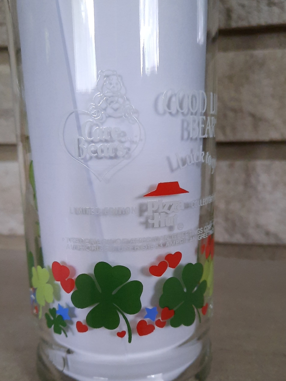 Vintage Pizza Hut Care Bears Glass Good Luck 1983 - Picture 10 of 13